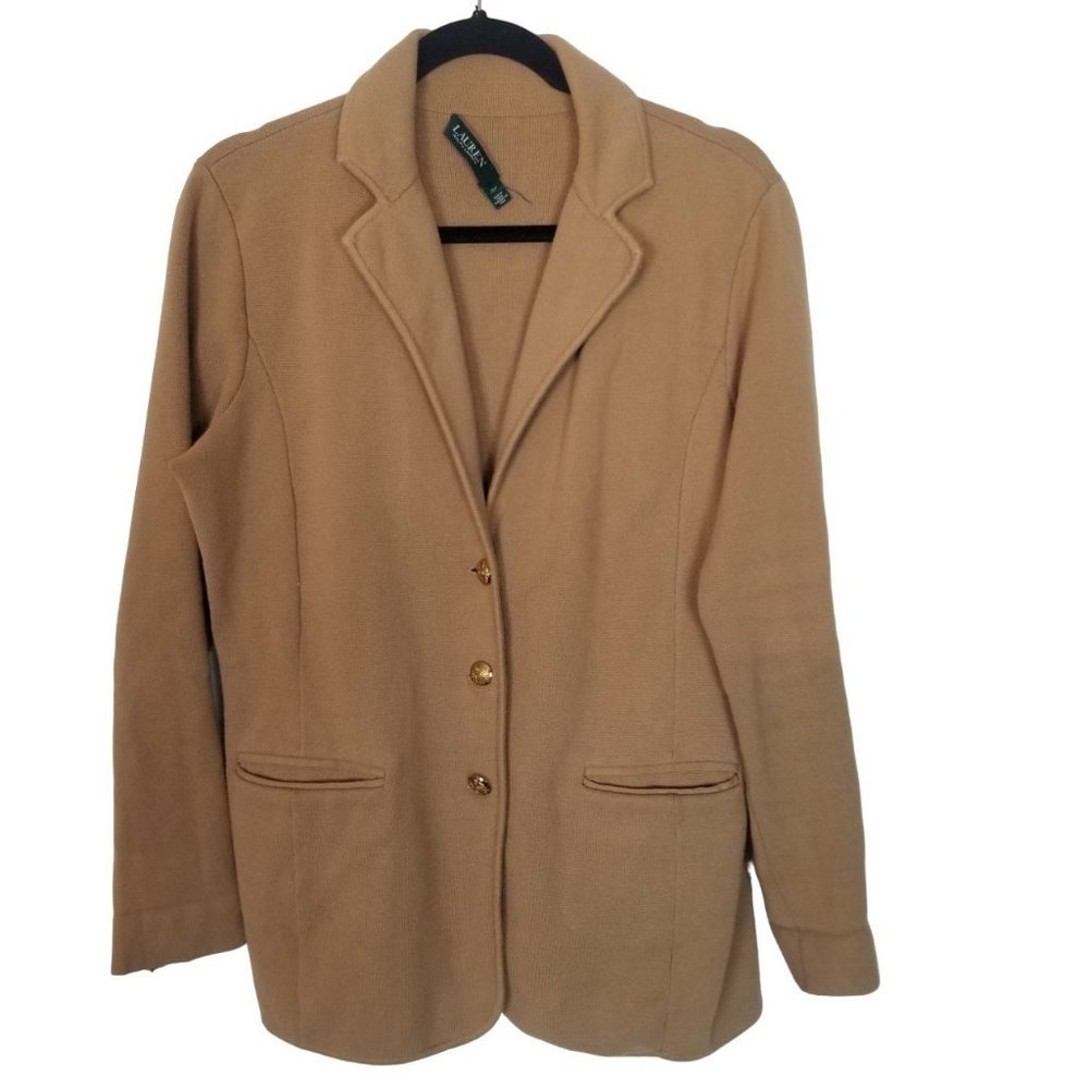 Lauren Ralph Lauren Womens L Brown Long Sleeves Th